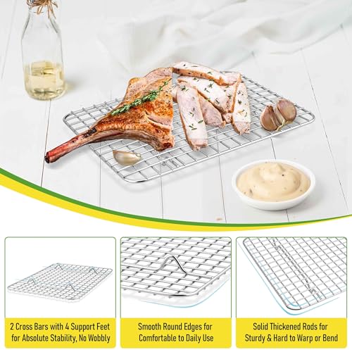 8.7"x6.3" Stainless Steel Mini Cooling Rack Set Fit 9x7 Sheet Pan