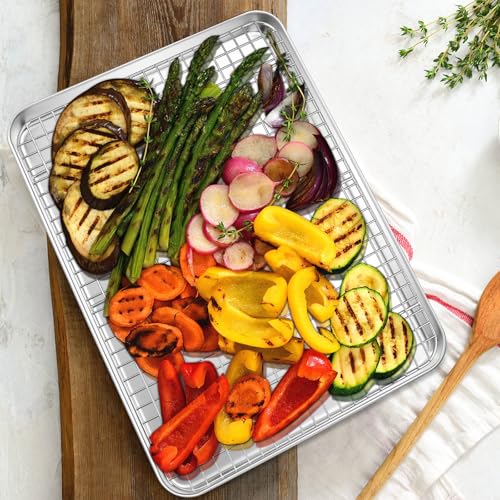 Half Sheet Baking Pan & Wire Rack (4 Count)