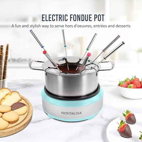 8 Cup Electric Fondue Pot Set for Cheese & Chocolate