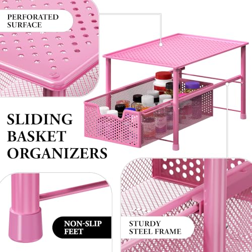 Stackable Under Sink Sliding Basket Drawer