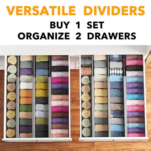 Bamboo Dresser Drawer Dividers 6 Pack (6 Count)