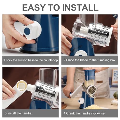 Rotary Cheese Grater Hand Crank Cheese Shredder for Fresh Cheese