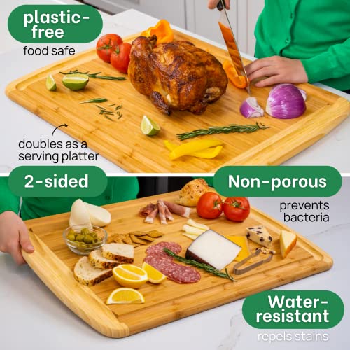 HUGE 24 Inch Bamboo Cutting Board with Lifetime Replacement