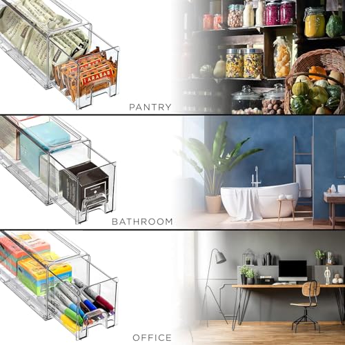 Small Clear Acrylic Storage Drawers (4 Count)