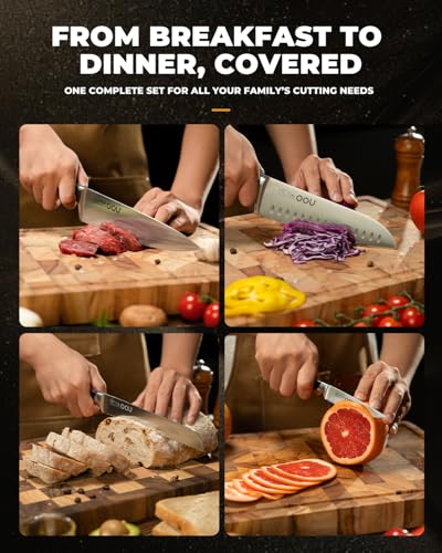 2025 Kitchen Knife Set with Block (15 Count)