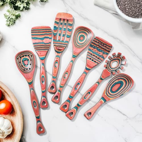 Pakkawood 7 Piece Wooden Cooking Utensils (7 Count)