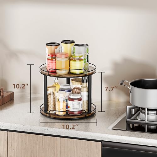 10'' Wood Lazy Susan Turntable Organizer for Cabinet
