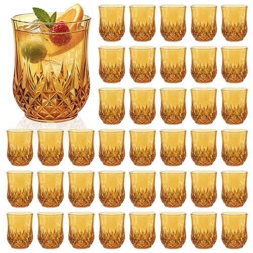 40 Pack Plastic Stemless Wine Glasses (40 Count)