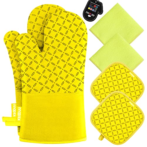 Oven Mitts and Pot Holders 6pcs Set (6 Count)