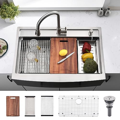 33 Inch Farmhouse Kitchen Sink Workstation