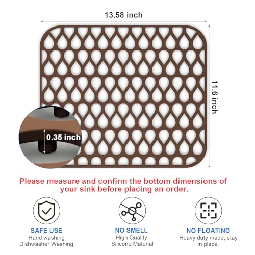 TOOVEM 13.6 ''x 11.6''Sink Protector for Kitchen (2 Count)