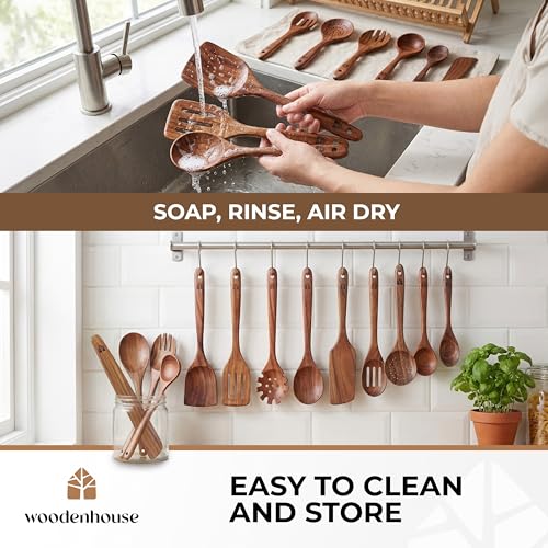 Wooden Spoons for Cooking 13 Pcs (13 Count)