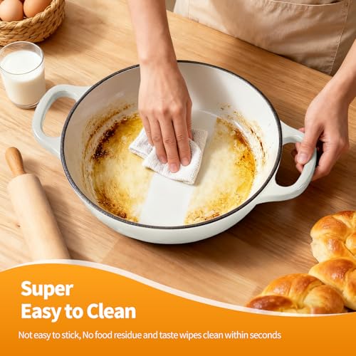 6QT Enameled Cast Iron Dutch Oven For Sourdough Bread Baking