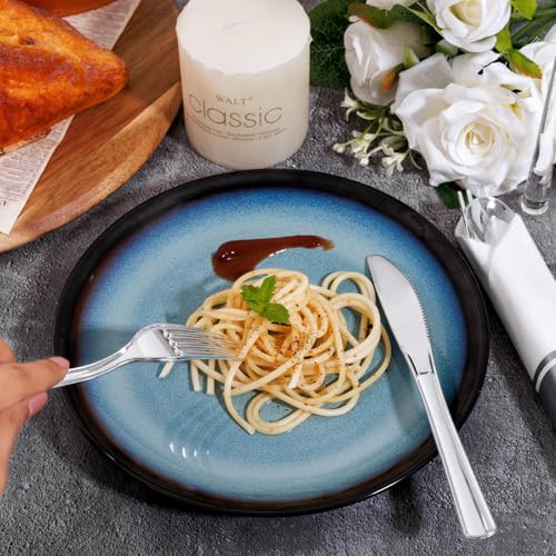 400PCS Pre Rolled Silver Plastic Silverware Heavy Duty for Wedding (400 Count)