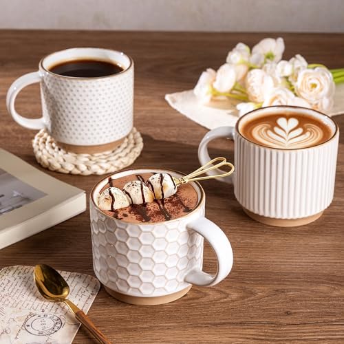 12 OZ Stackable Coffee Mugs Set of 4 (4 Count)