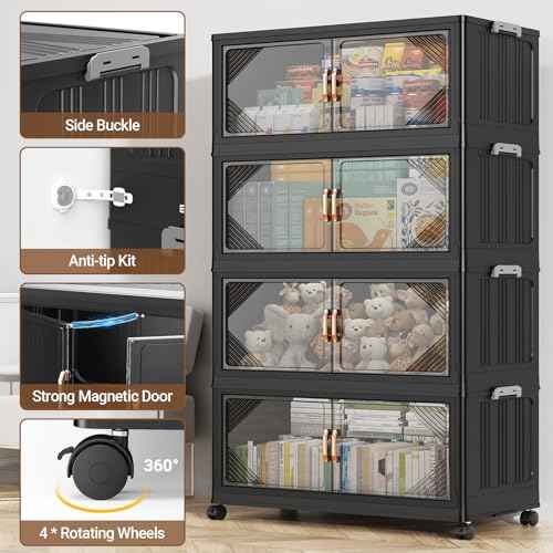 V60 700QT Plastic Stackable Storage Bins with Lid (5 Count)