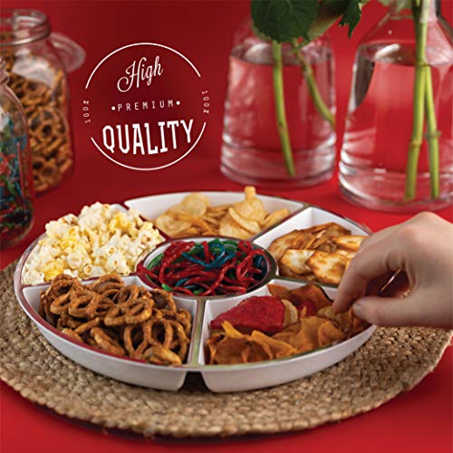 6 Sectional Round Plastic Serving Tray (8 Count)