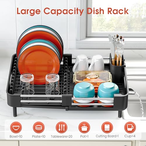 Expandable Dish Drying Rack for Kitchen Counter