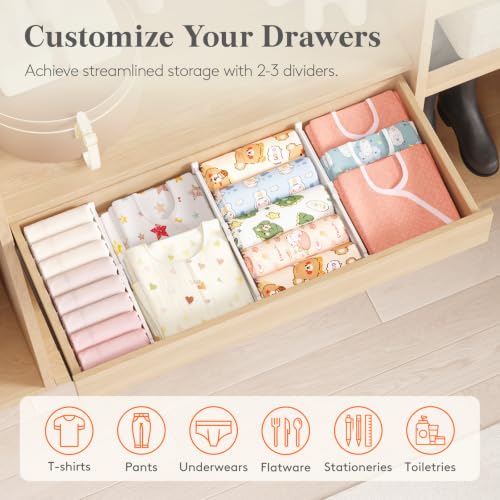 3.2" High Drawer Dividers for Clothes (4 Count)