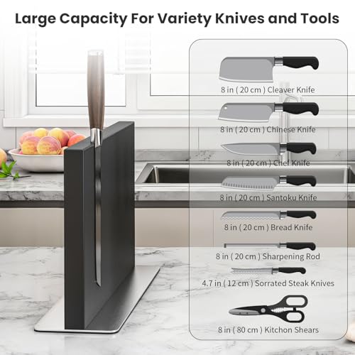 Black Magnetic Knife Block Without Knives
