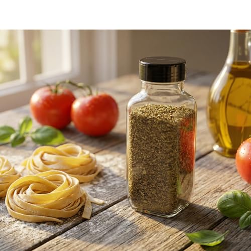 16oz Glass French Square Spice Shakers with Lids (2 Count)