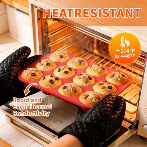 2Pack Silicone Muffin Pans with Metal Reinforced Frame (2 Count)