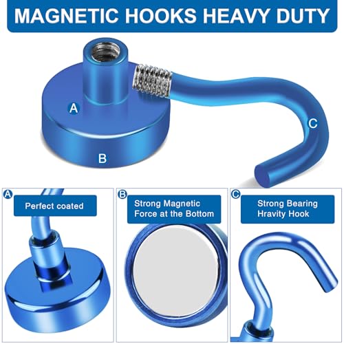 Magnetic Hooks Magnet Hook for Cruise Cabins 30LBS (12 Count)