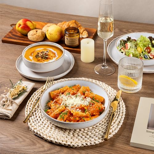 8.75'' Large Ceramic Pasta Bowls (4 Count)