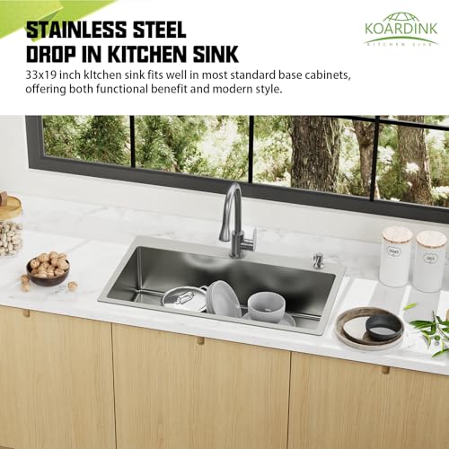 33x19 Inch Drop In Kitchen Sink