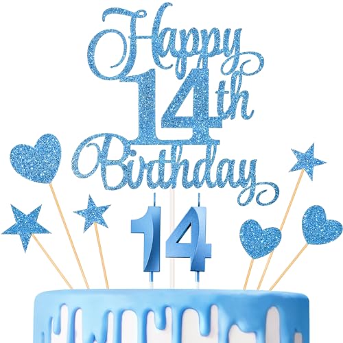 14th Birthday Cake Decorations (9 Count)