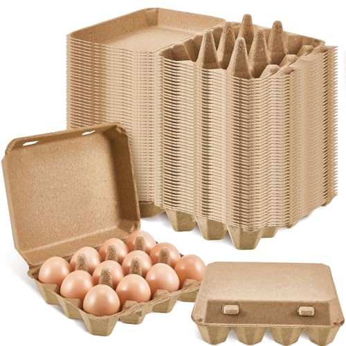 50 Pcs Egg Cartons Bulk 3x4 Style Egg Storage Containers Holder for Fresh Duck Quail Storage Kitchen Family Farmhouse (50 Count)