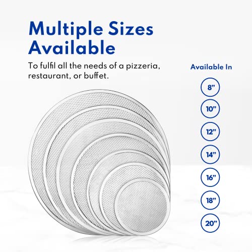 Restaurant Grade Seamless Aluminum Pizza Baking Screen (6 Count)