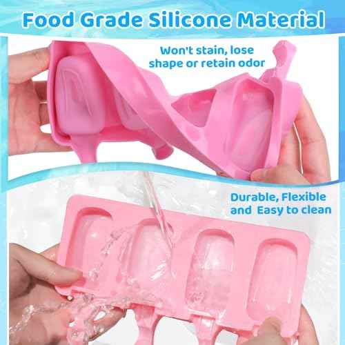 2 Set Silicone Popsicle Molds with 100 Sticks (2 Count)