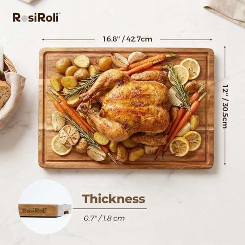 Large Acacia Wood Cutting Board for Kitchen