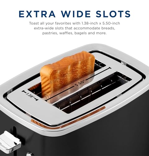 2 Slice Black Stainless Steel Toaster