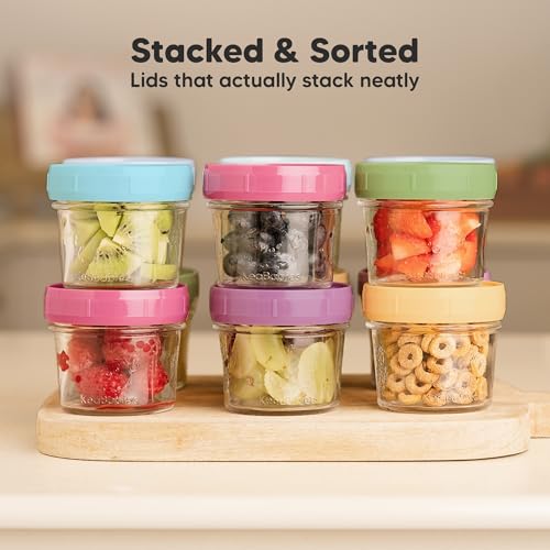 12pk 4oz Glass Baby Food Containers with Lids (12 Count)