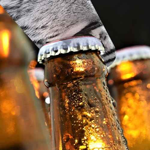 White Tiger Stainless Steel Bottle Opener Close