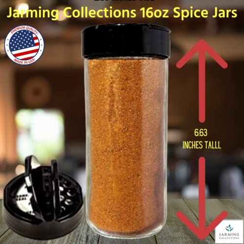 16oz Glass Spice Shakers with Lids (2 Count)