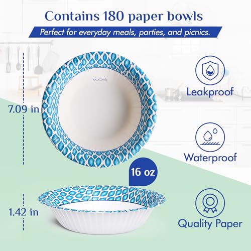 180 Count Paper Bowls 16 oz