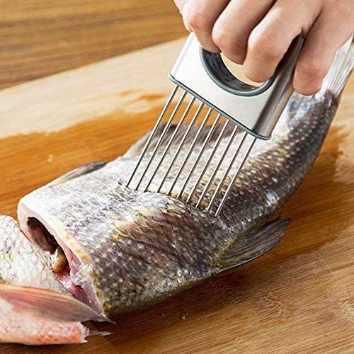 Stainless Steel Onion Cut Holder Slicer With 10 Even Prong Easy Hold Vegetable To Cut Tomato Lemon Potatoes And Loosen Meat Kitchen Tools