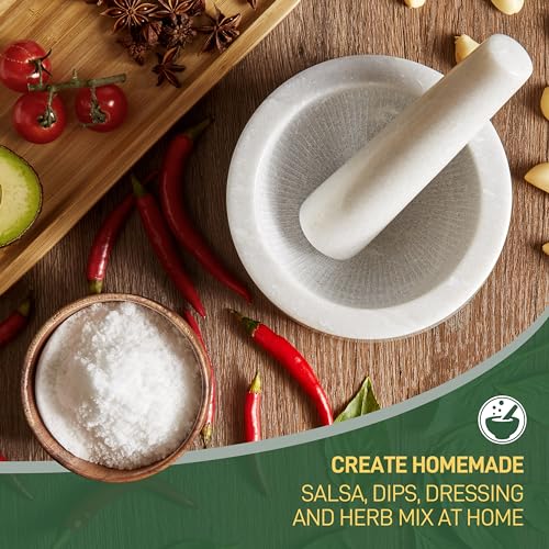 6inch Large Mortar and Pestle Set with Anti