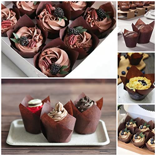 500 pcs Large size Brown Tulip Baking Cups 2 (500 Count)