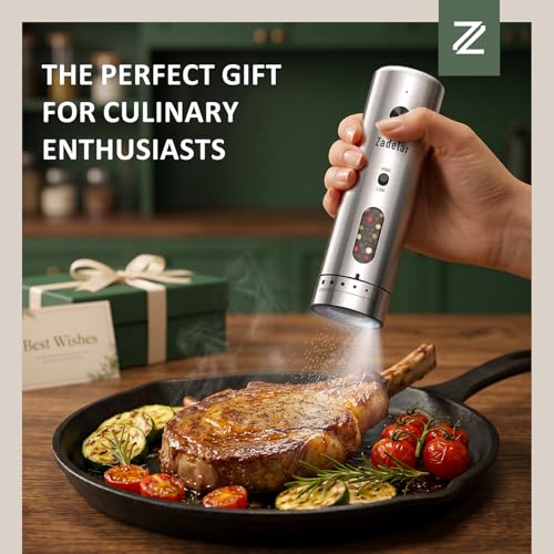Electric Salt and Pepper Grinder Set with Charging Base (2 Count)