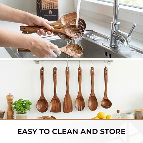 Wooden Spoons for Cooking 6 Pcs