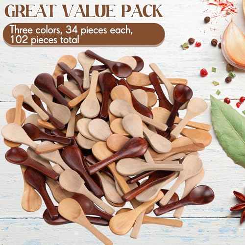 100 Pcs Small Wooden Spoons (102 Count)