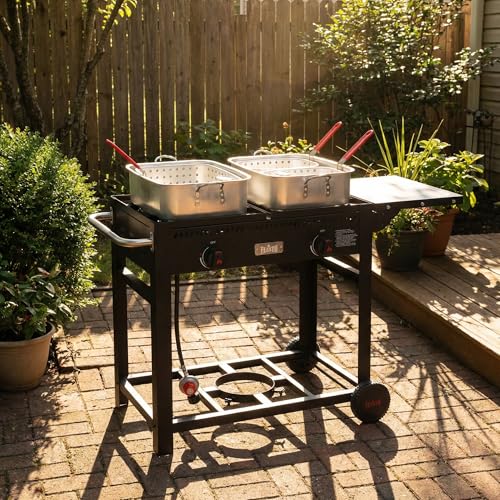Outdoor Propane Deep Fryer with Movable Cart