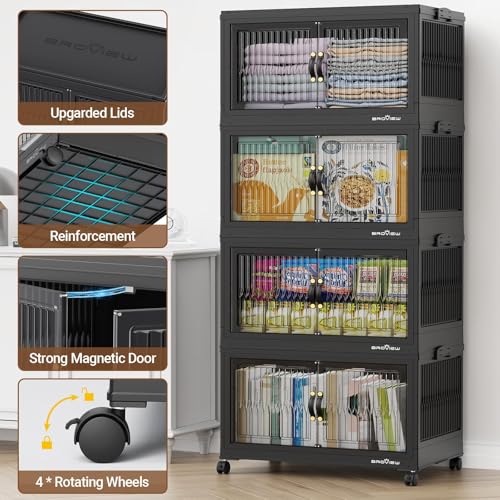 480Qt Stackable Storage Bins with 4 Lids (4 Count)