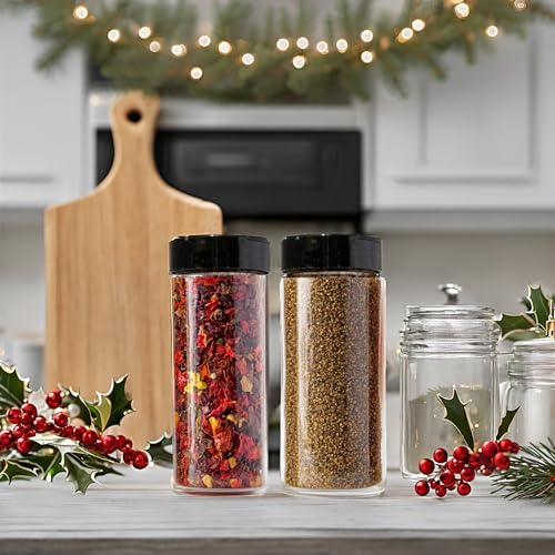 16oz Glass Spice Shakers with Lids (2 Count)