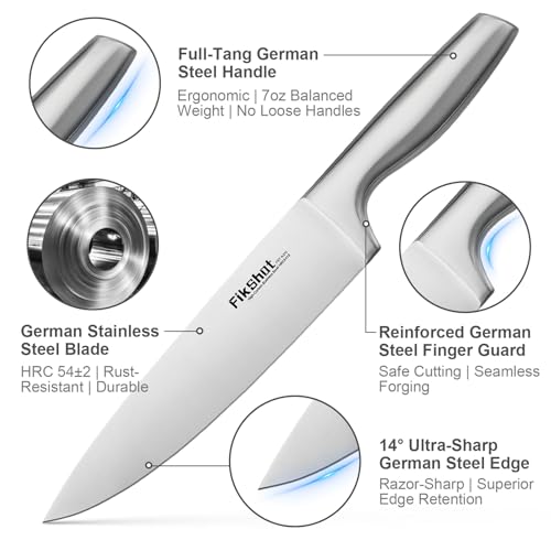 14 Pieces Knife Block Set German Stainless Steel with Sharpener (14 Count)