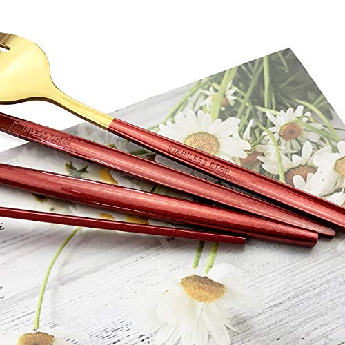 Red Gold Silverware Set (4 Count)